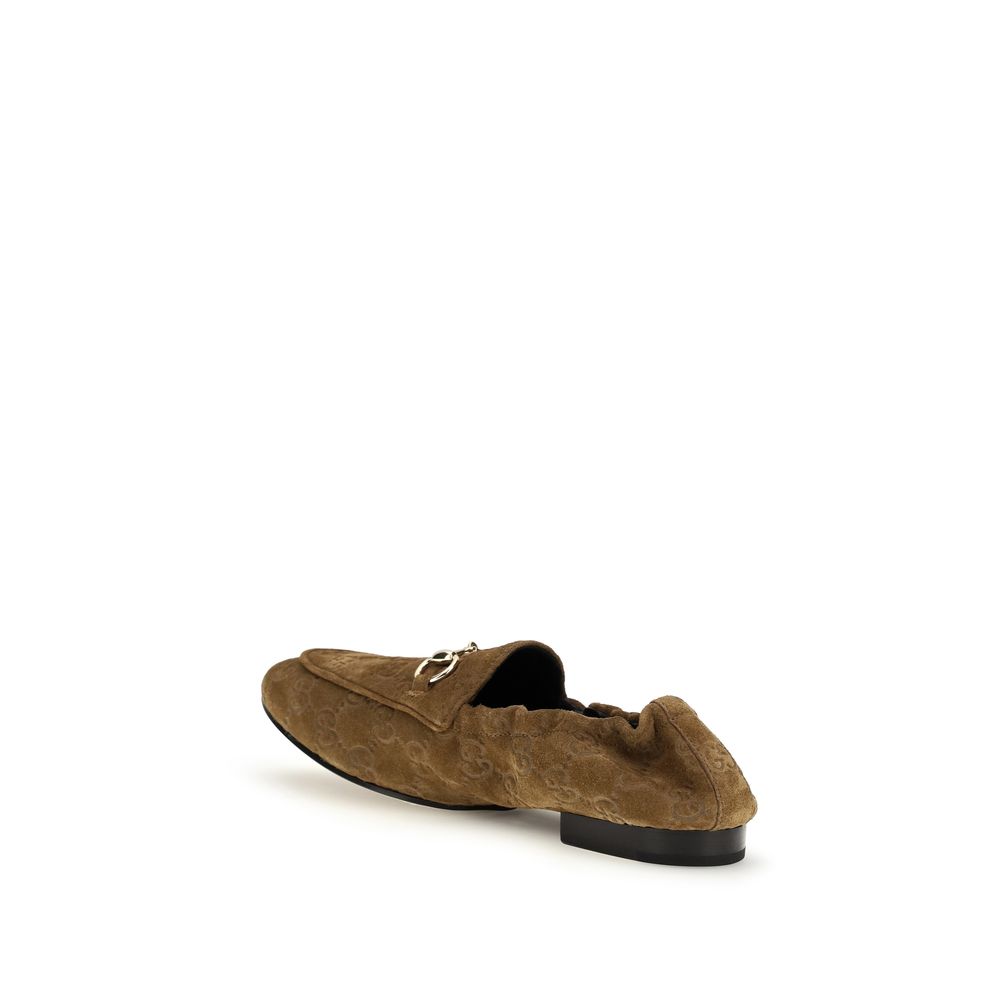 Gucci Brown Calf Leather Bos Taurus Slip-On Loafers for Women