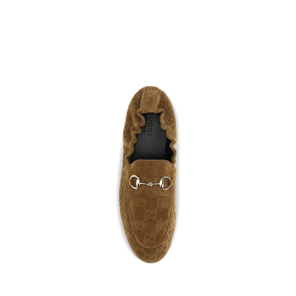 Gucci Brown Calf Leather Bos Taurus Slip-On Loafers for Women