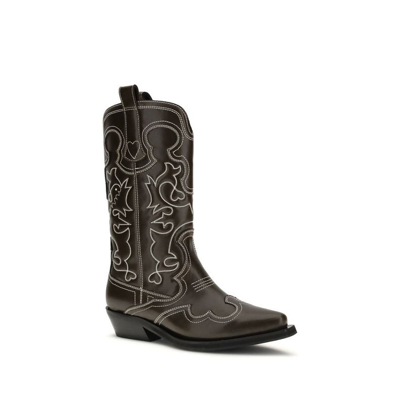 Ganni Bicolor Polyethylene Ankle Boots for Women