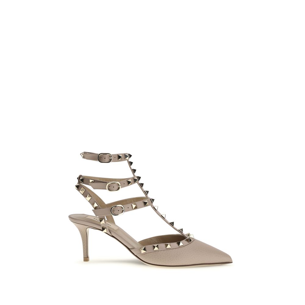 Escarpins Bos Taurus en cuir de veau gris Valentino Garavani