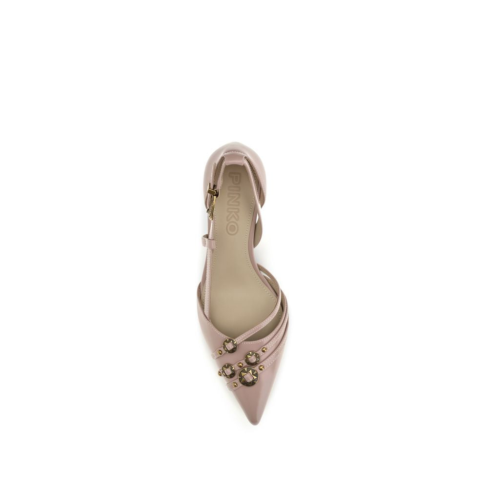 PINKO Gloria Multicolor Calf Leather Mid Heel Pumps