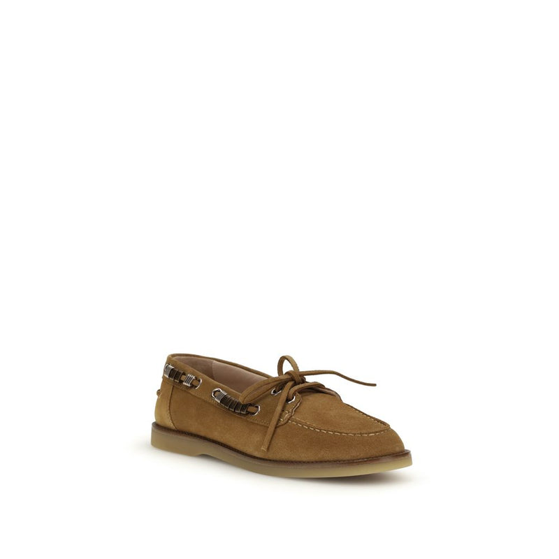PINKO Brown Calf Leather Bos Taurus Slip-On Loafers for Women