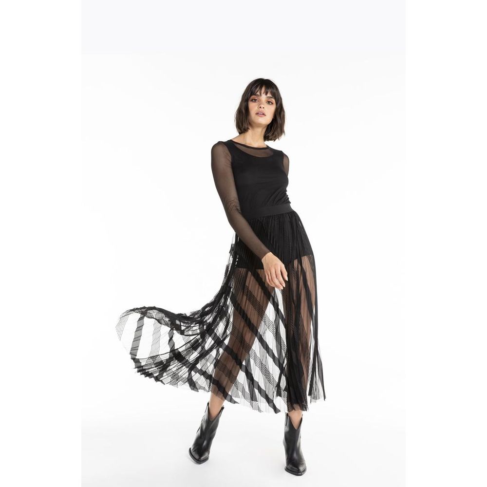 Patrizia Pepe Nero Jupe Longue en Polyester Noir