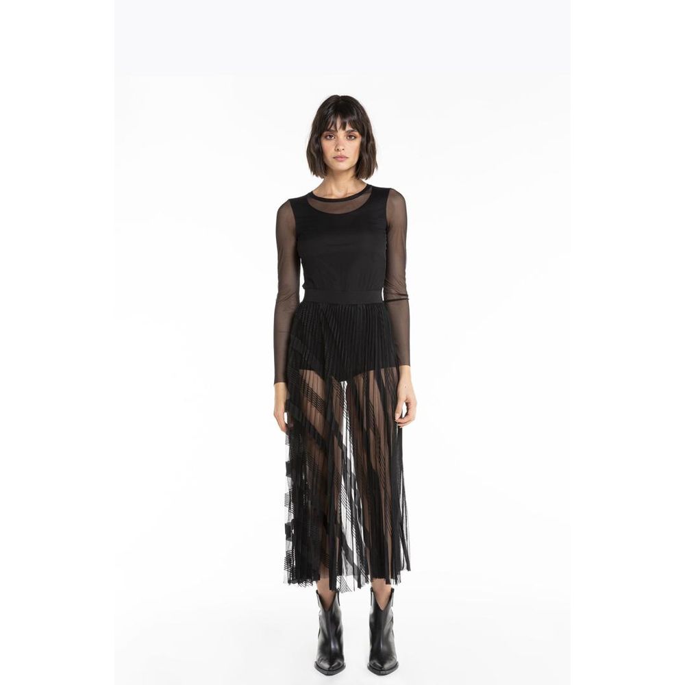 Patrizia Pepe Nero Jupe Longue en Polyester Noir