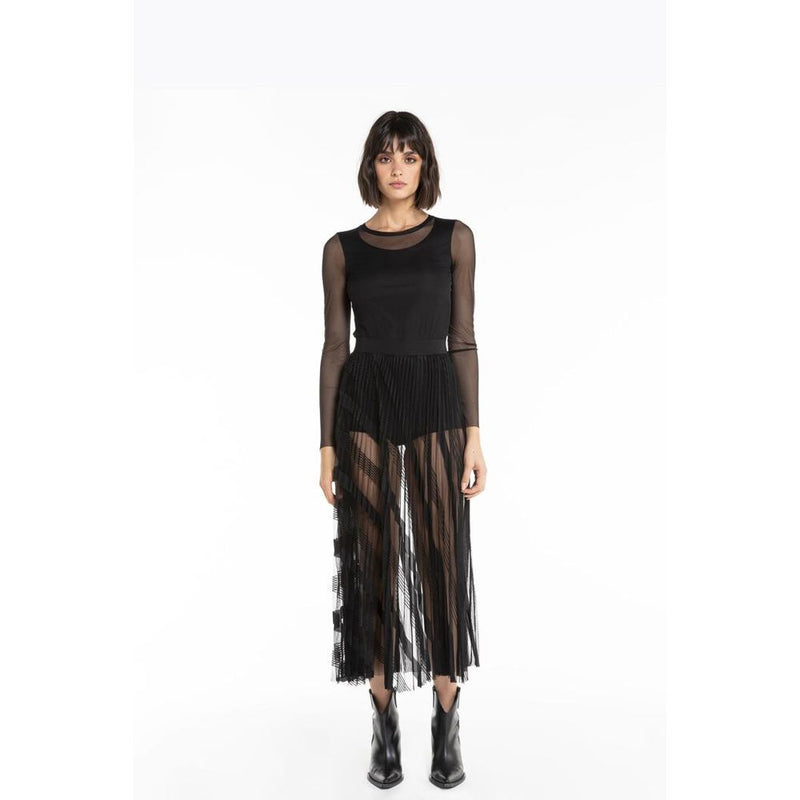 Patrizia Pepe Nero Jupe Longue en Polyester Noir