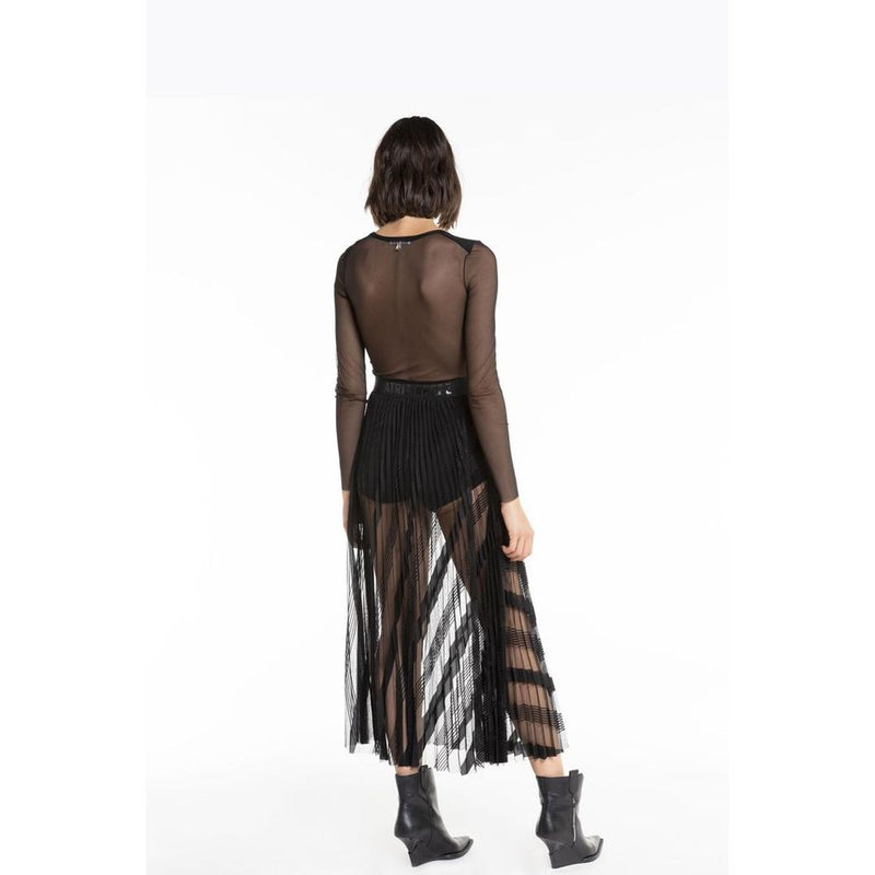 Patrizia Pepe Nero Jupe Longue en Polyester Noir