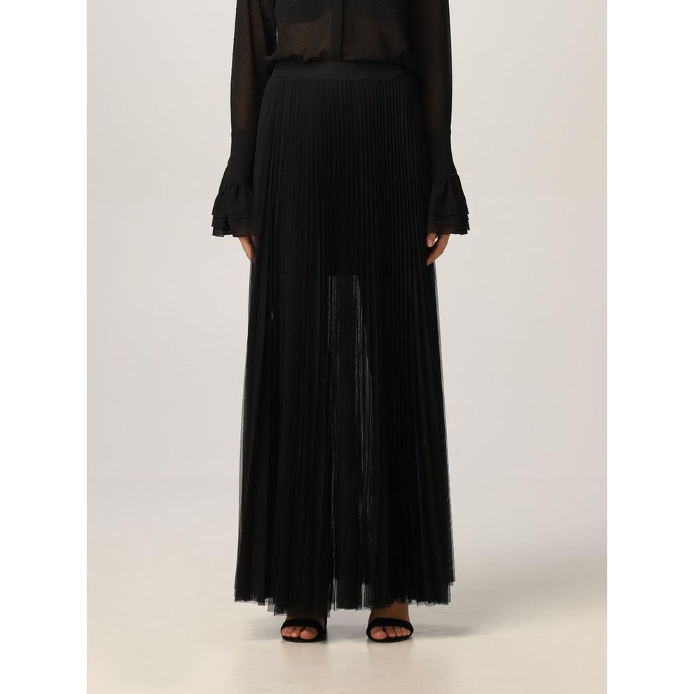 Patrizia Pepe Black Polyester Long Skirt - Élégance et Style