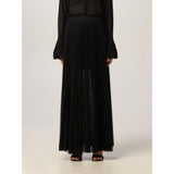 Patrizia Pepe Black Polyester Long Skirt - Élégance et Style