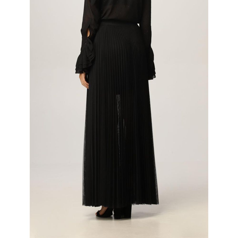 Patrizia Pepe Black Polyester Long Skirt - Élégance et Style