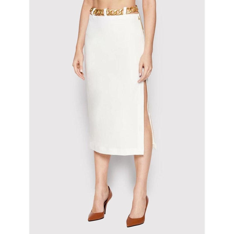 Patrizia Pepe White Viscose Long Skirt - Elegant & Versatile