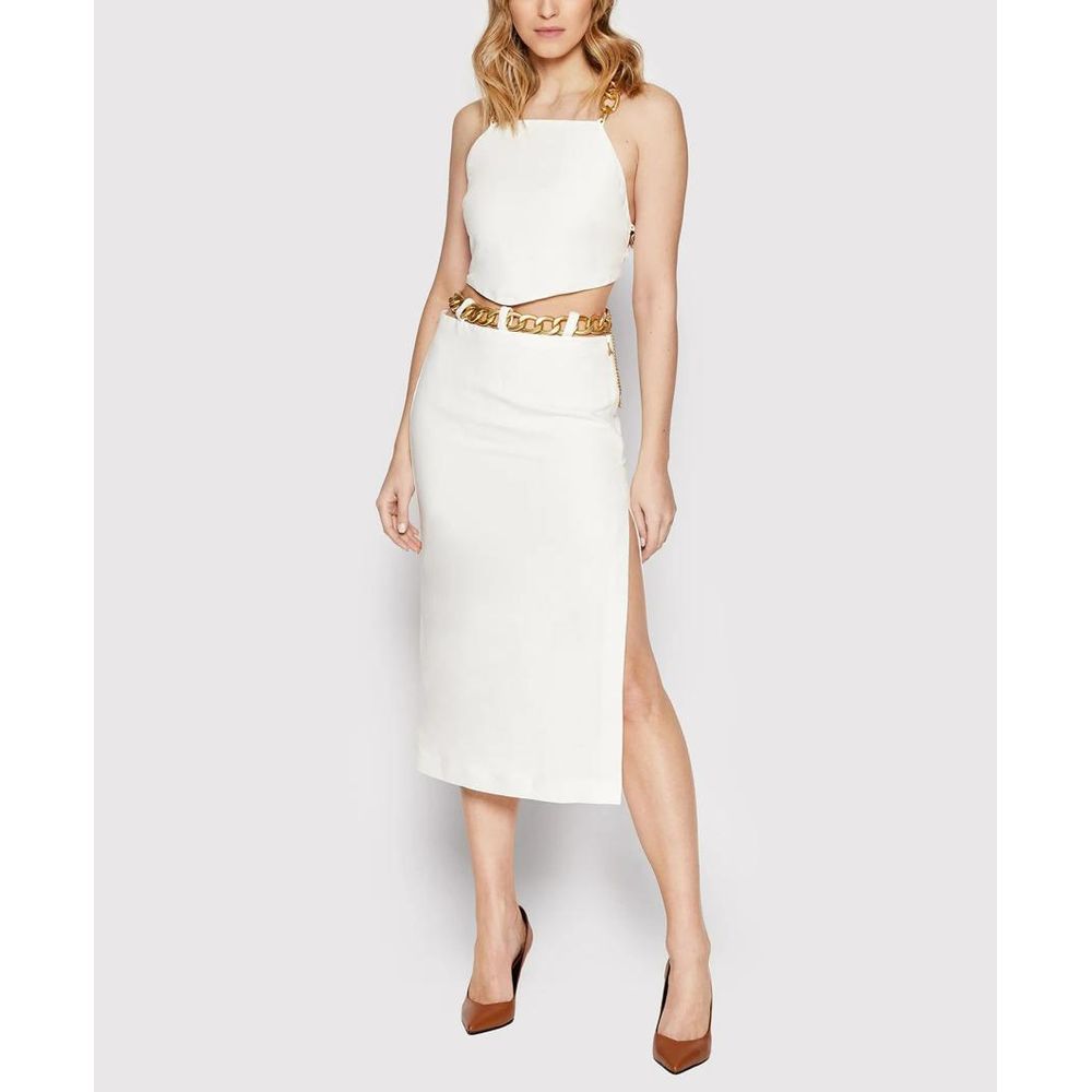 Patrizia Pepe White Viscose Long Skirt - Elegant & Versatile