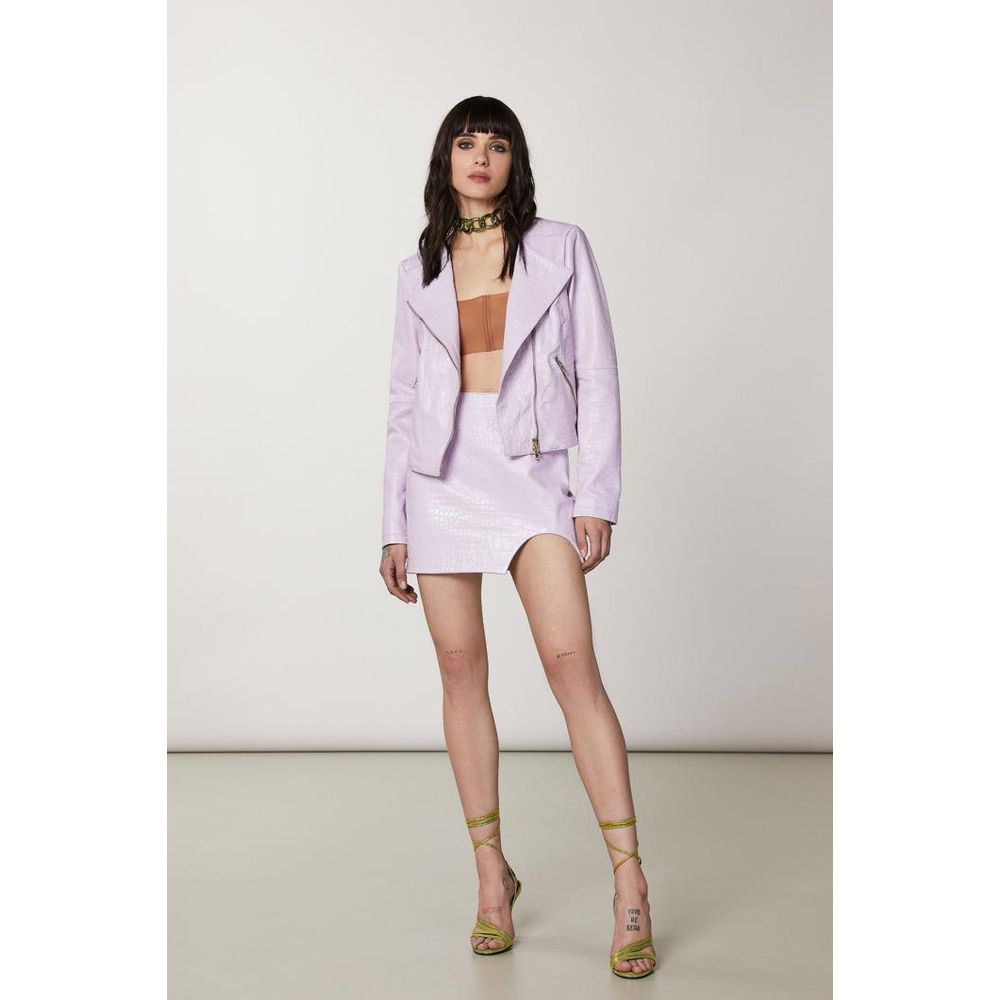 Patrizia Pepe Purple Leather Mini Skirt - Chic & Stylish