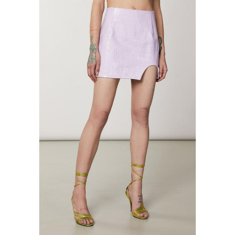Patrizia Pepe Purple Leather Mini Skirt - Chic & Stylish