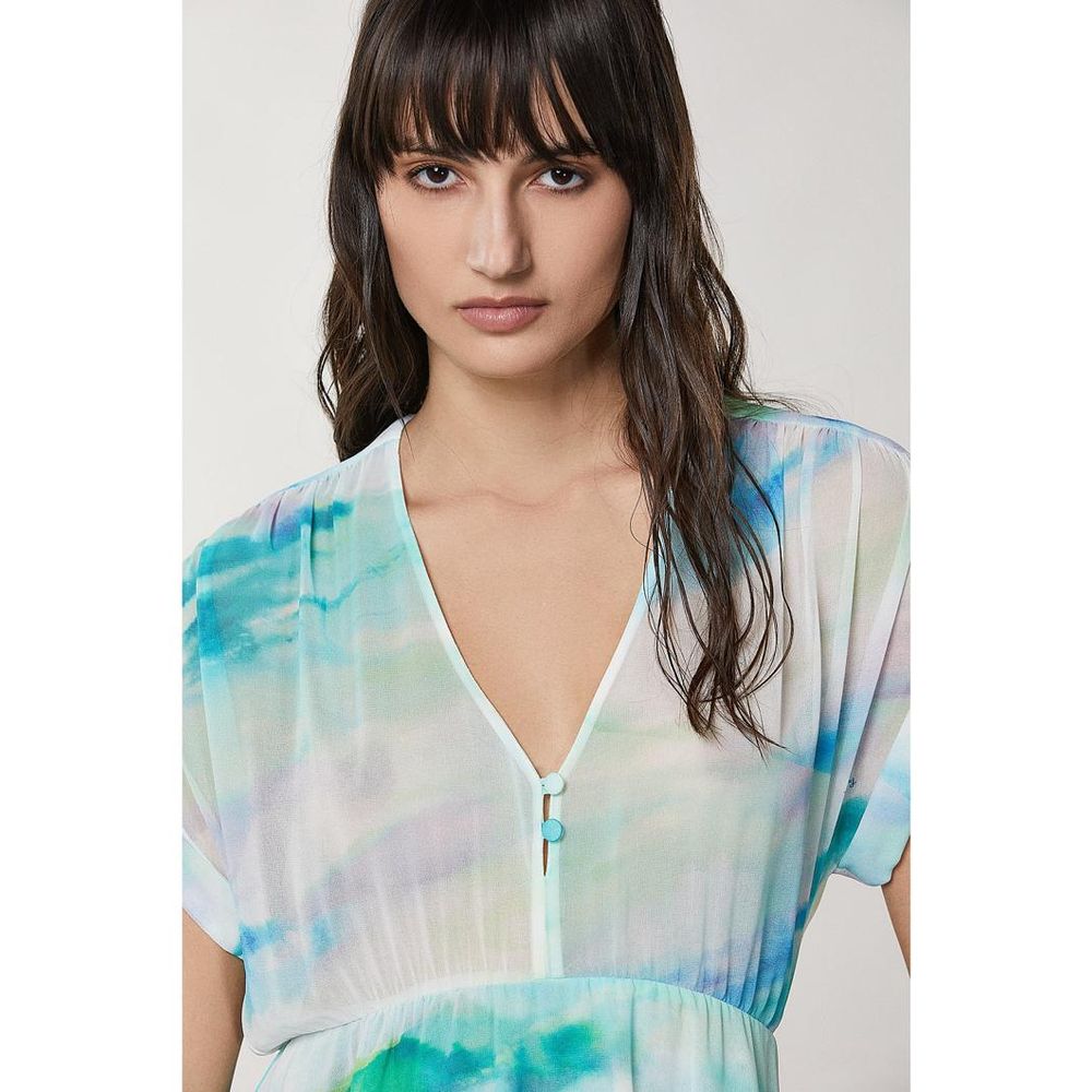 Patrizia Pepe Aquatic Camu Turquoise Casual Dress