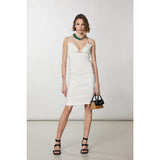 Patrizia Pepe White Flax Casual Dress - Elegant Midi Style