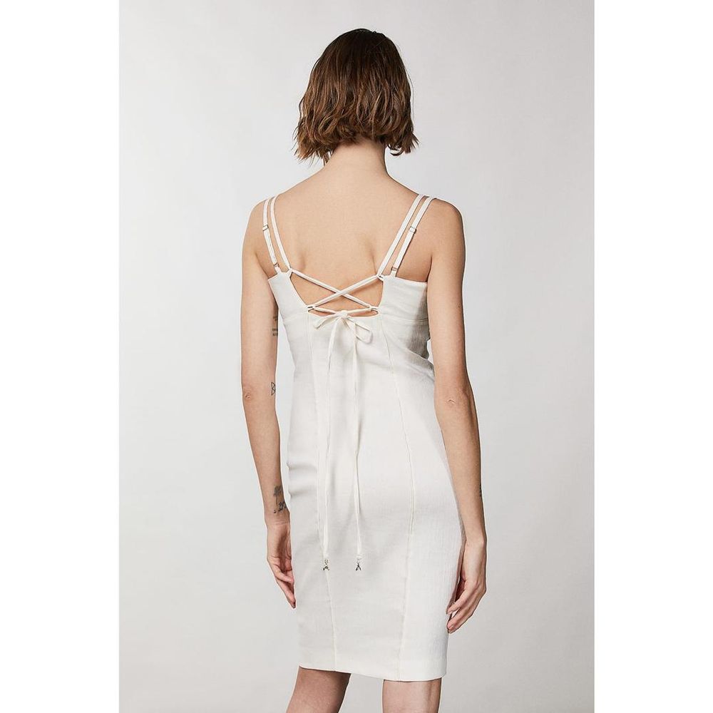 Patrizia Pepe White Flax Casual Dress - Elegant Midi Style