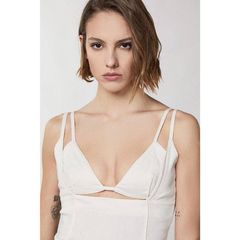 Patrizia Pepe White Flax Casual Dress - Elegant Midi Style