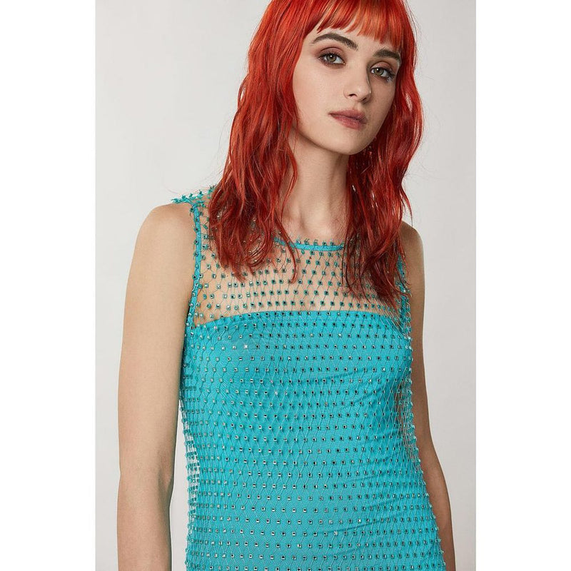 Patrizia Pepe Multicolor Polyester Pattern Dress - Shiny Crystal Acqua