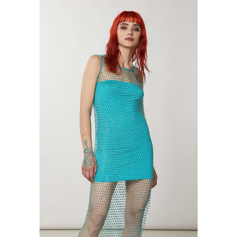 Patrizia Pepe Multicolor Polyester Pattern Dress - Shiny Crystal Acqua