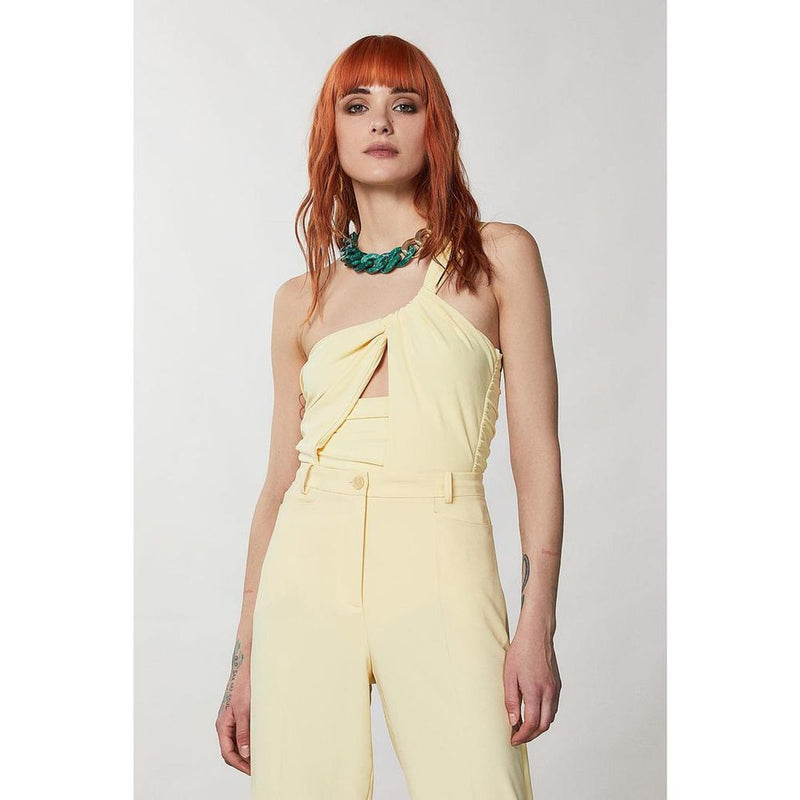 Patrizia Pepe Yellow Acetate Tank Top - Chic Clarity Yellow Style