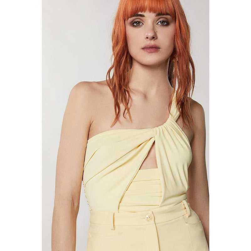 Patrizia Pepe Yellow Acetate Tank Top - Chic Clarity Yellow Style