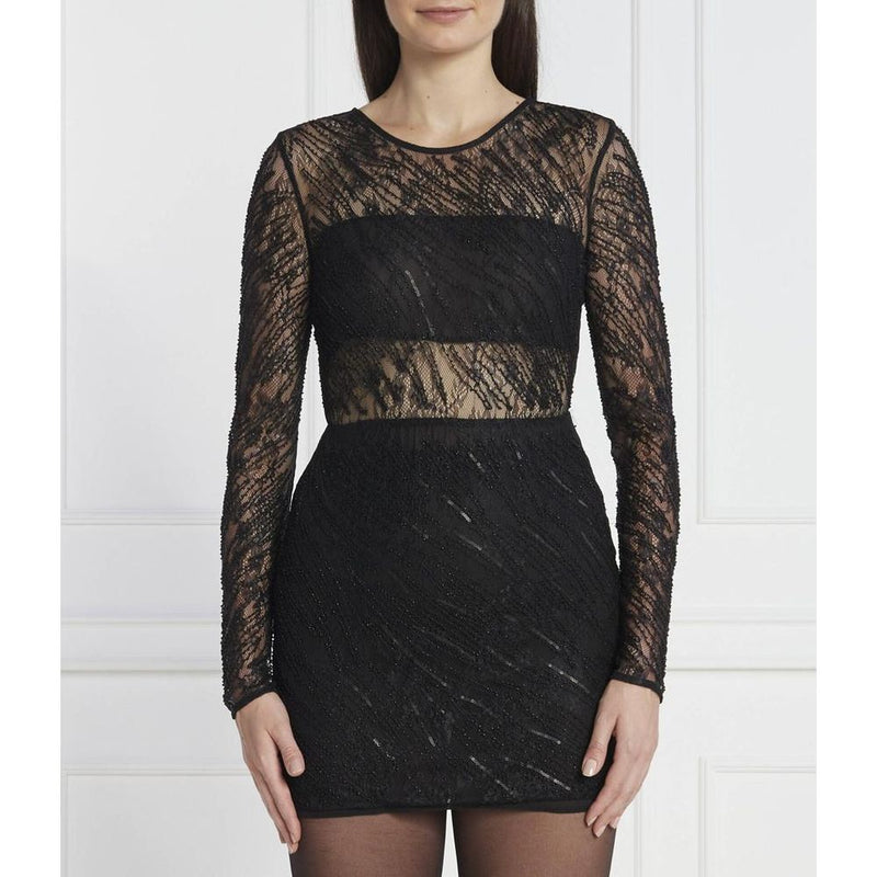 Patrizia Pepe Black Nylon Cocktail Dress - Elegant Evening Wear
