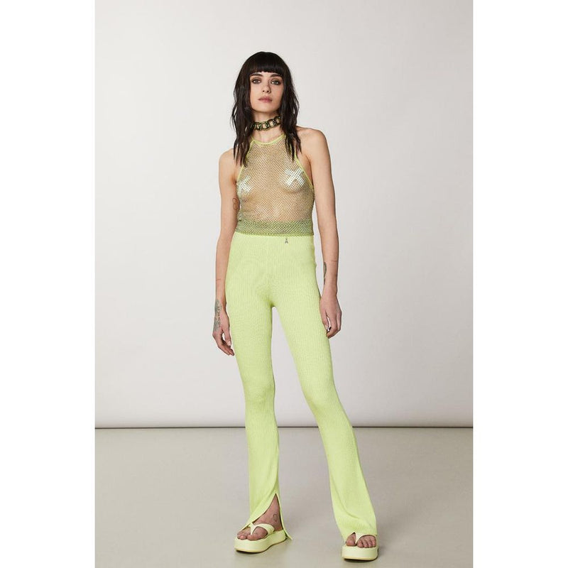 Patrizia Pepe Yellow Viscose Casual Pants - Élégance et Confort