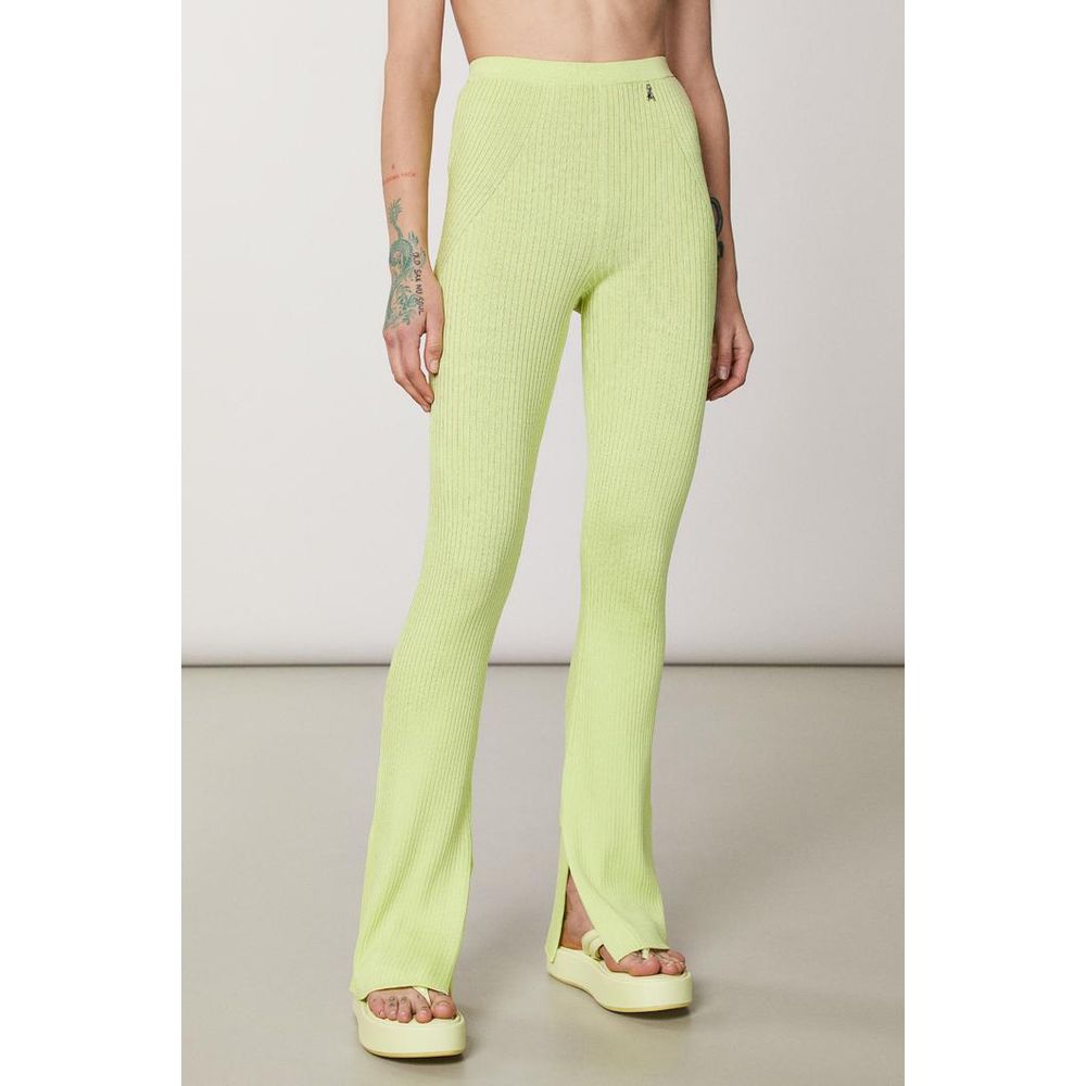 Patrizia Pepe Yellow Viscose Casual Pants - Élégance et Confort