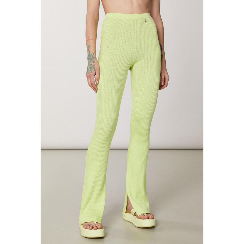Patrizia Pepe Yellow Viscose Casual Pants - Élégance et Confort