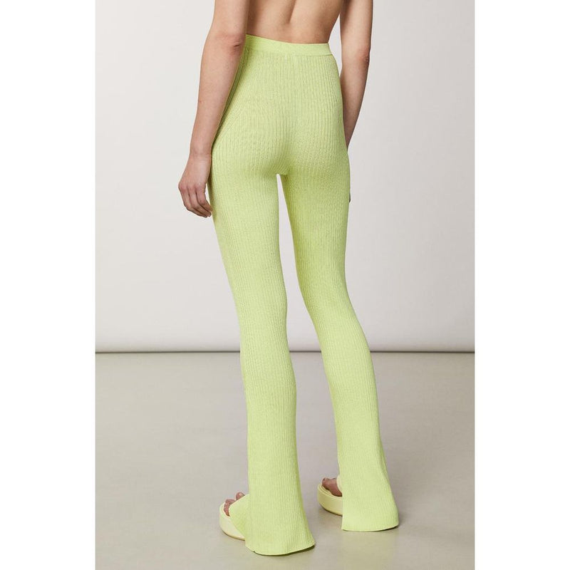 Patrizia Pepe Yellow Viscose Casual Pants - Élégance et Confort