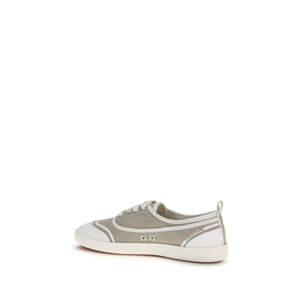 Carel Paris Beige Cotton Low Top Sneakers for Women