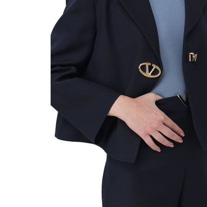 Valentino Blue Silk Blazer