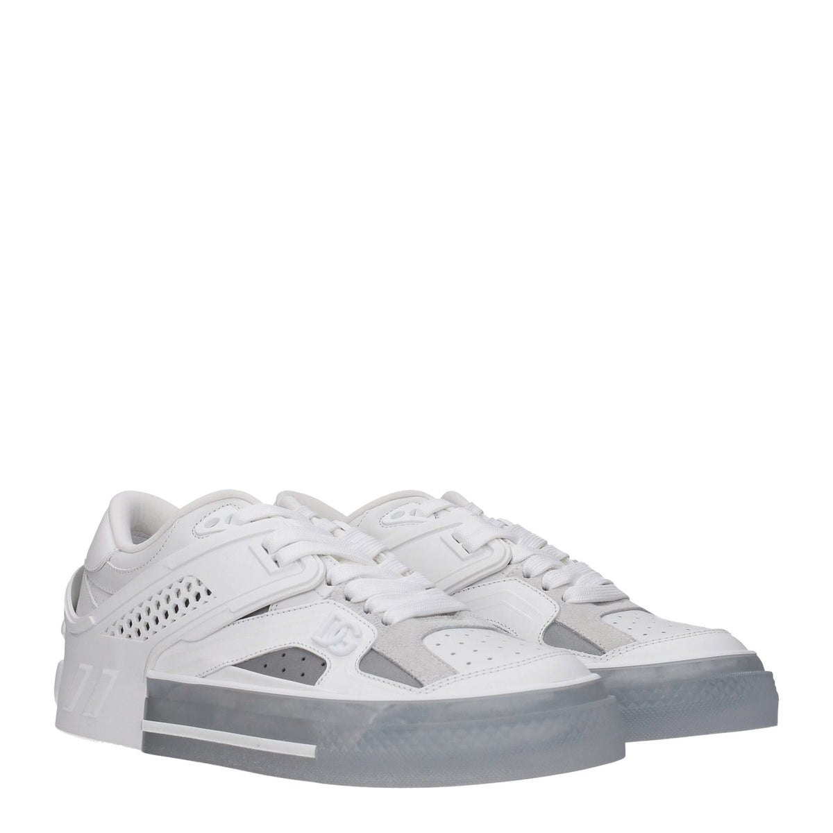 Dolce & Gabbana White Leather Low Top Sneakers for Men