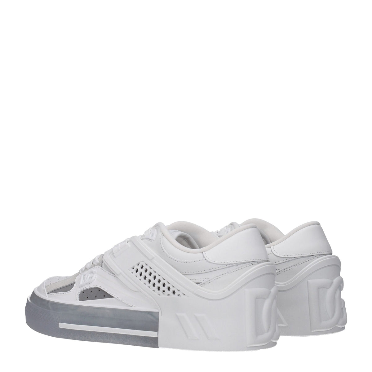 Dolce & Gabbana White Leather Low Top Sneakers for Men