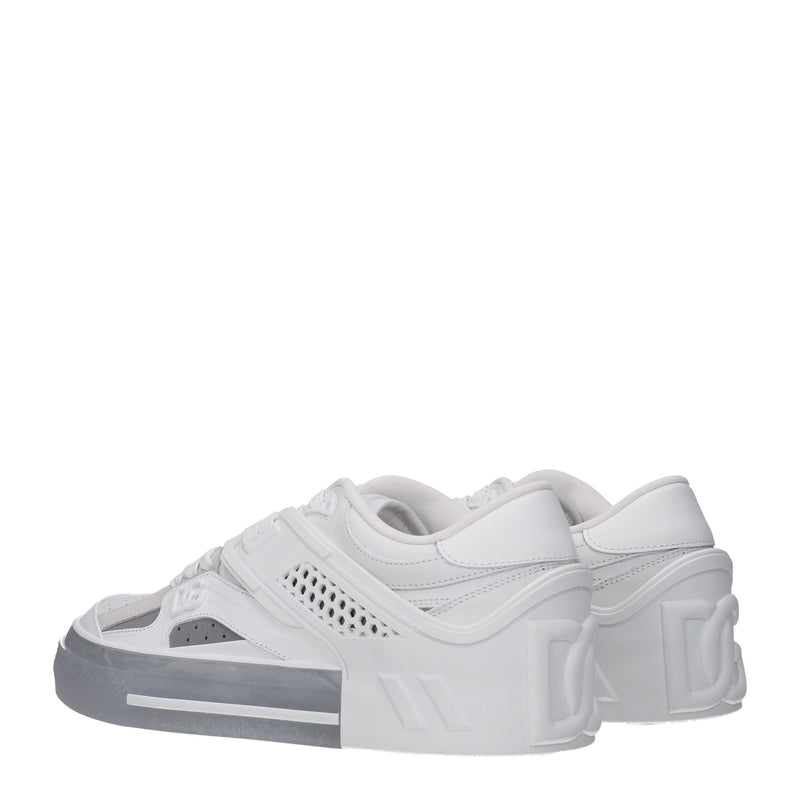 Dolce & Gabbana White Leather Low Top Sneakers for Men