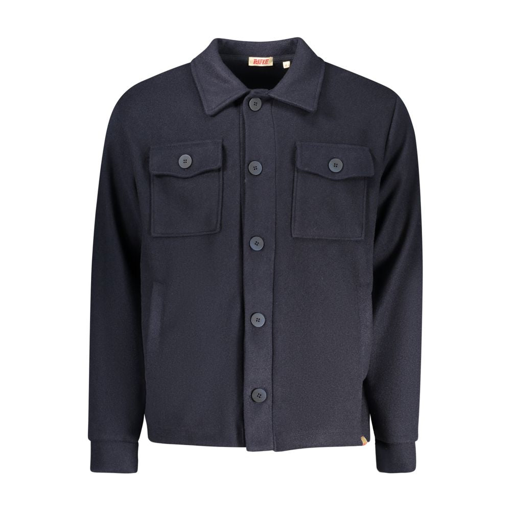 Rifle blauw katoenen herenshirt