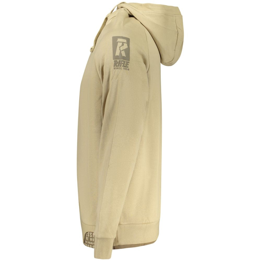 Rifle Beige Cotton Men's Sweatshirt - Stylish Comfort