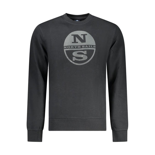 North Sails Black Cotton Men Sweatshirt - Stylish Comfort