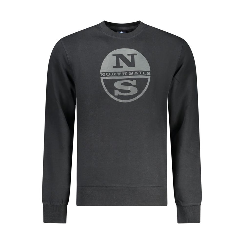 North Sails Black Cotton Men Sweatshirt - Stylish Comfort
