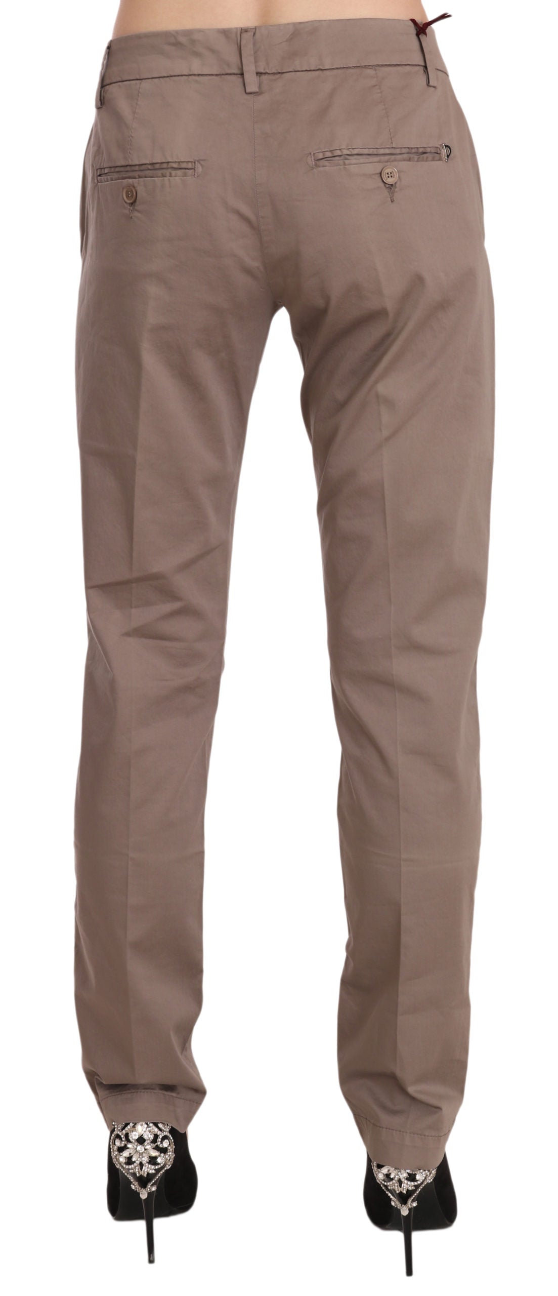 Pantalon droit Dondup marron à taille basse