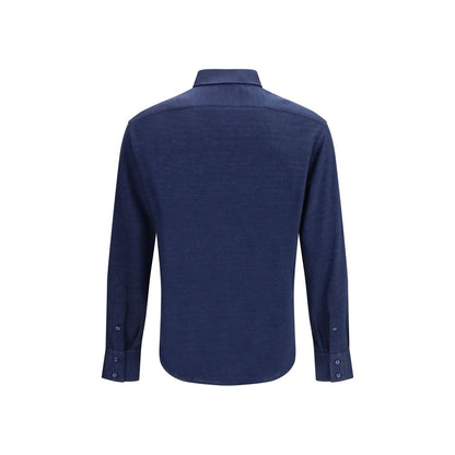 Brunello Cucinelli Blauw Linnen Overhemd