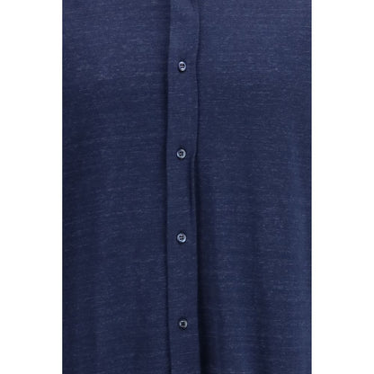 Brunello Cucinelli Blauw Linnen Overhemd