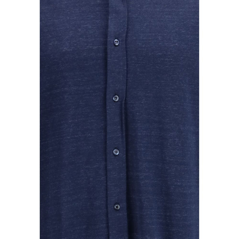 Brunello Cucinelli Blauw Linnen Overhemd