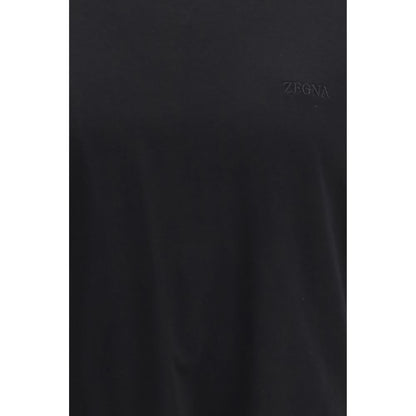 ZEGNA Black Cotton Polo Shirt
