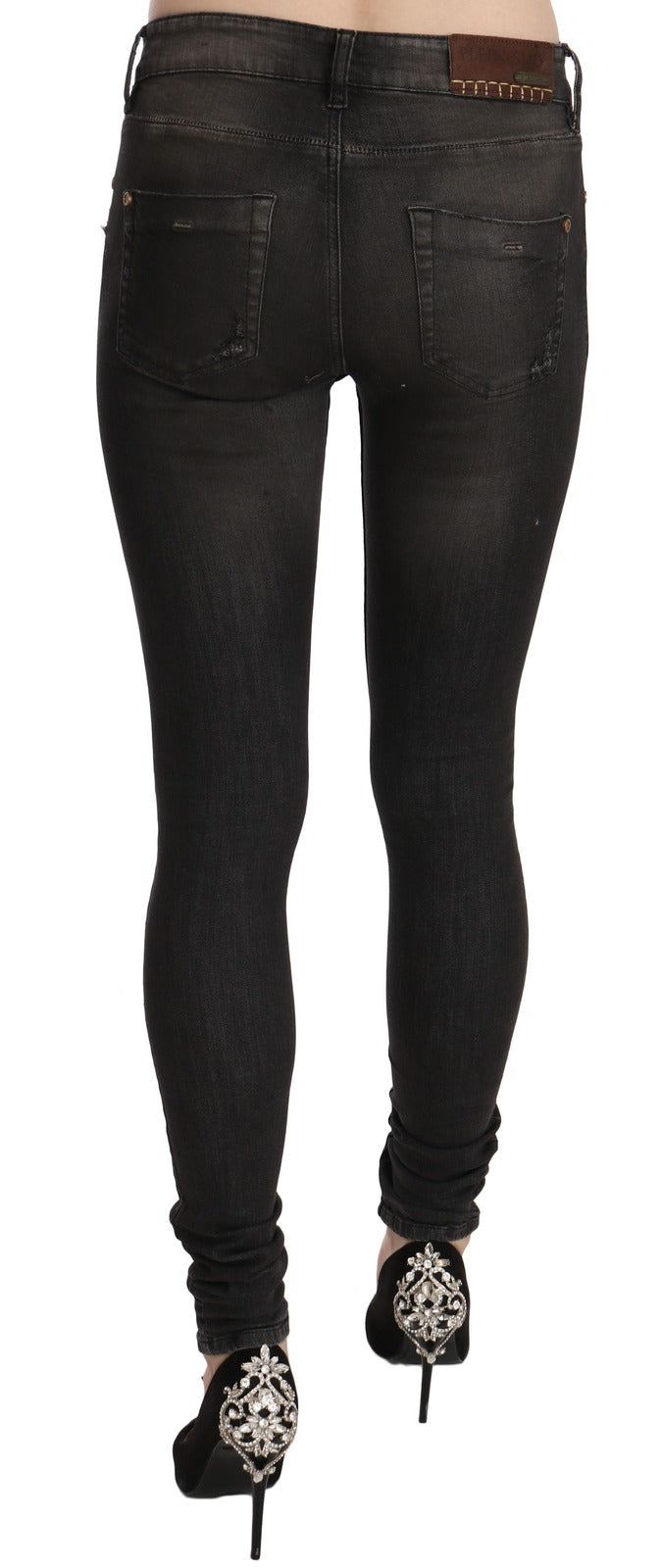 PLEIN SUD Jenius Black Washed Low Waist Skinny Denim Jeans