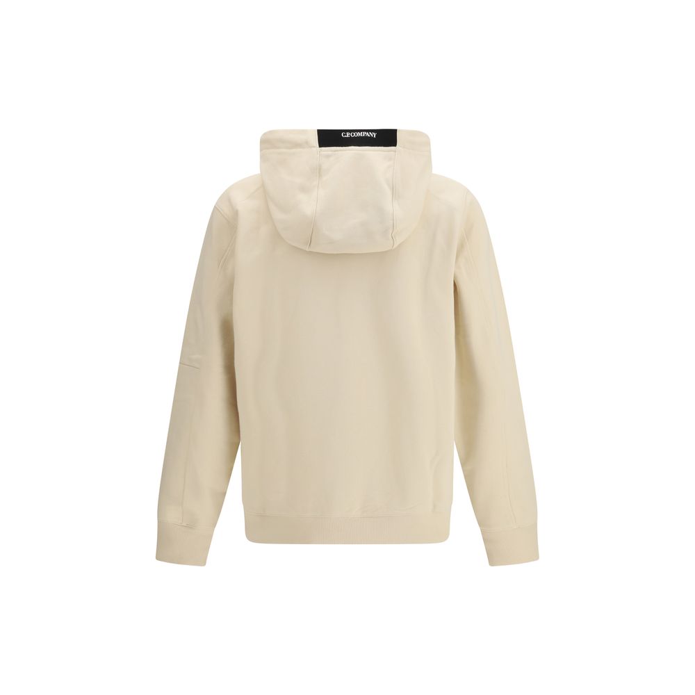 C.P. Company Beige Cotton Sweatshirt - Diagonal Raised Fleece