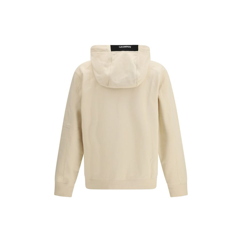C.P. Company Beige Cotton Sweatshirt - Diagonal Raised Fleece