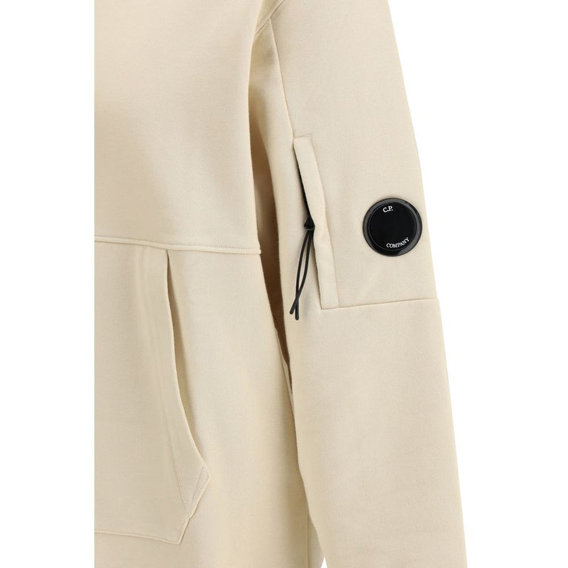 C.P. Company Beige Cotton Sweatshirt - Diagonal Raised Fleece