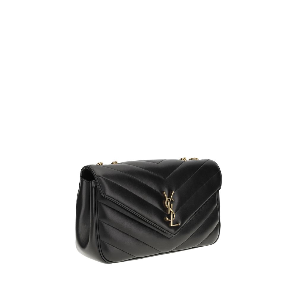 Saint Laurent LouLou Black Calf Leather Shoulder Bag