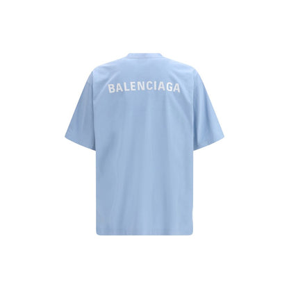 T-shirt Balenciaga en coton bleu clair